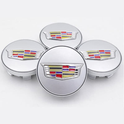 Cache Moyeu LED Cadillac 67mm ABS Pack 4 Lumineux - vue de trois-quarts - Becquet Voiture