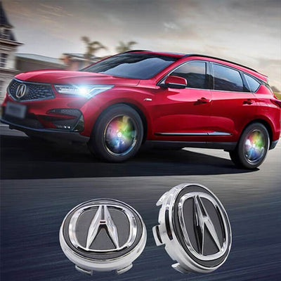 Cache Moyeu LED Flottant Acura 69mm - vue de face - Becquet Voiture