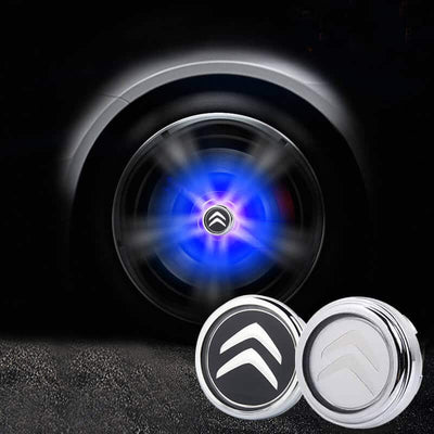 Cache Moyeu LED Flottant Citroën 60mm ABS Lot 4 - vue de profil - Becquet Voiture
