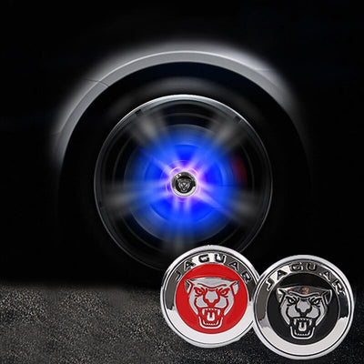 Cache Moyeu LED Flottant Jaguar 59mm ABS Kit 4 - vue de profil - Becquet Voiture