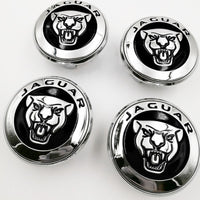Floating LED Hub Cap Jaguar 59mm ABS Kit 4 - three-quarter view - Becquet Voiture