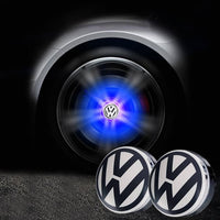 Cache Moyeu LED VW Lumineux Sans Pile 56 60 65 70mm Kit 4 - vue de face - Becquet Voiture