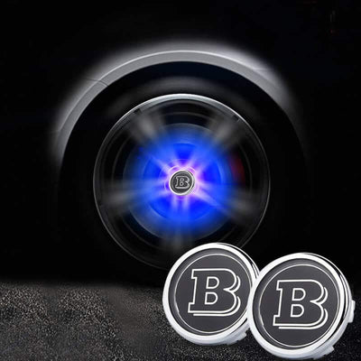 Cache Moyeu Lumineux Brabus 75mm LED Flottant Kit 4 - vue de profil - Becquet Voiture