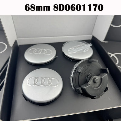 Cache-Moyeux Flottants Audi A3 A4 A6 (Kit 4 Pièces) - installé sur véhicule - Becquet Voiture