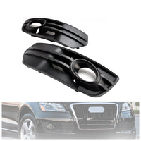 Black Bumper Fog Light Cover for Audi Q5 2009–2012 - front view - Becquet Voiture