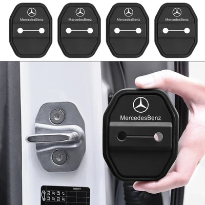 Cache Serrure Mercedes AMG Noir 4 Pièces - vue de trois-quarts - Becquet Voiture
