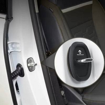 Cache Serrure Renault Alpine Noir Blanc - vue de profil - Becquet Voiture