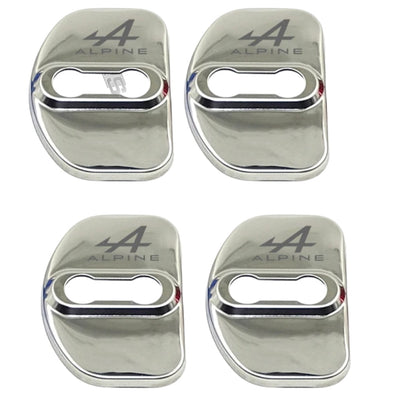 Cache Serrure Renault Alpine Noir Blanc - vue de trois-quarts - Becquet Voiture