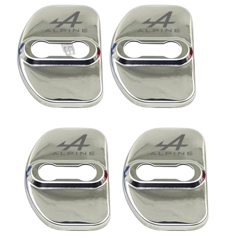 Cache Serrure Renault Alpine Noir Blanc - vue de trois-quarts - Becquet Voiture