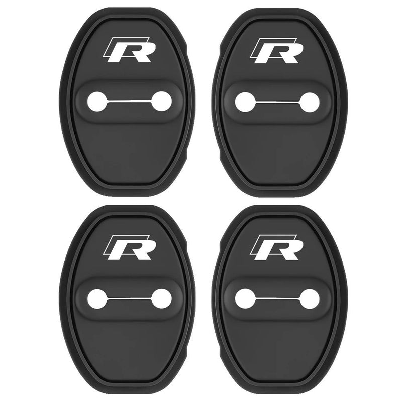 Schlossabdeckung VW Golf R GTI Schwarz Set mit 4 Stück - Rückansicht - Becquet Voiture