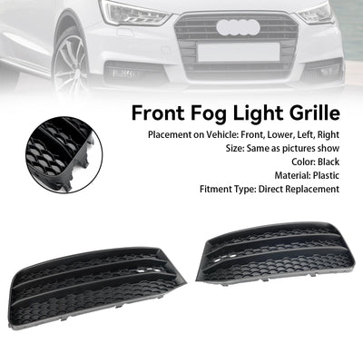Caches Antibrouillard Audi A1 8X 2015-2018 Noir 2P - vue arrière - Becquet Voiture