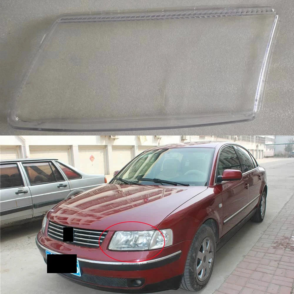 Caches de Phares Transparents Volkswagen Passat B5 2002-2005 - vue de face - Becquet Voiture