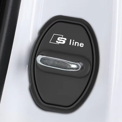 Caches Serrure Audi RS3 S-Line Noir Silver - packshot studio - Becquet Voiture