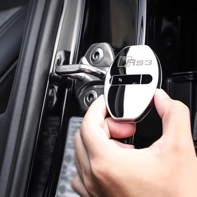 Caches Serrure Audi RS3 S-Line Noir Silver - vue de dessus - Becquet Voiture