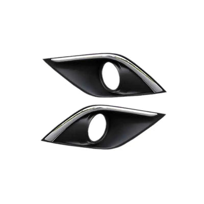 Cadre Chromé Contour de Feu Avant Mitsubishi Outlander 2016-2021 - vue de dessus - Becquet Voiture