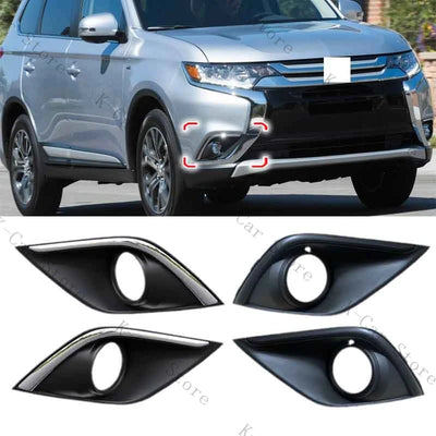 Cadre Chromé Contour de Feu Avant Mitsubishi Outlander 2016-2021 - vue de face - Becquet Voiture
