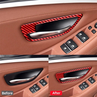 Cadre de Poignée de Porte Carbone BMW Série 5 F10 2011-2017 - vue arrière - Becquet Voiture
