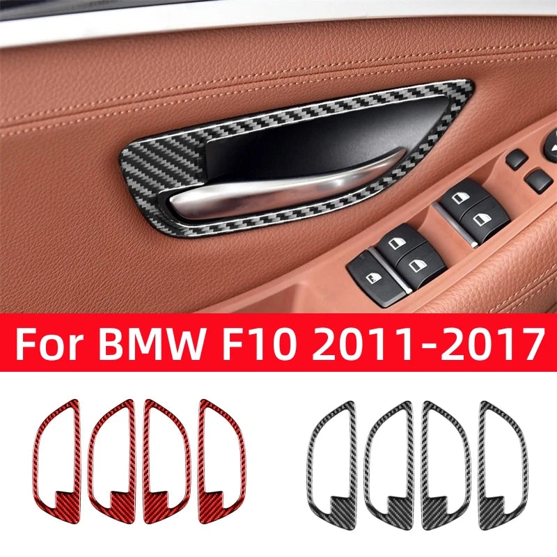 Cadre de Poignée de Porte Carbone BMW Série 5 F10 2011-2017 - vue de face - Becquet Voiture