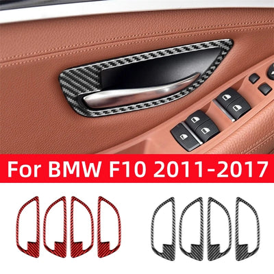Cadre de Poignée de Porte Carbone BMW Série 5 F10 2011-2017 - vue de face - Becquet Voiture