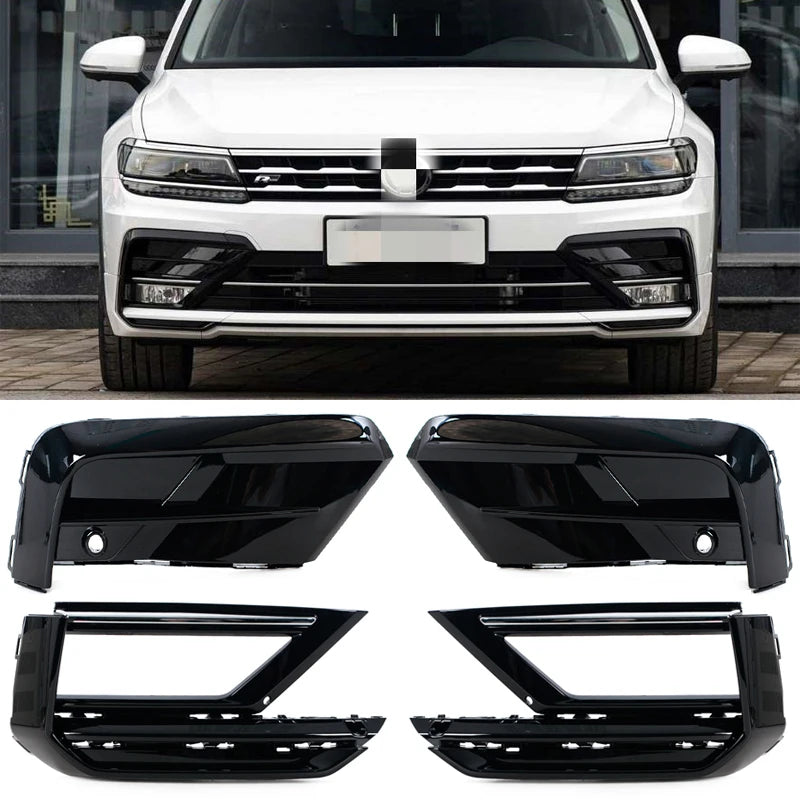 Cadre Décoratif Pare-Chocs Avant VW Tiguan R-Line 2017-2019 - vue de face - Becquet Voiture
