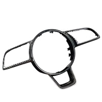 Lenkradrahmen Audi B9 Carbon Reel Insert - Vorderansicht - Becquet Voiture