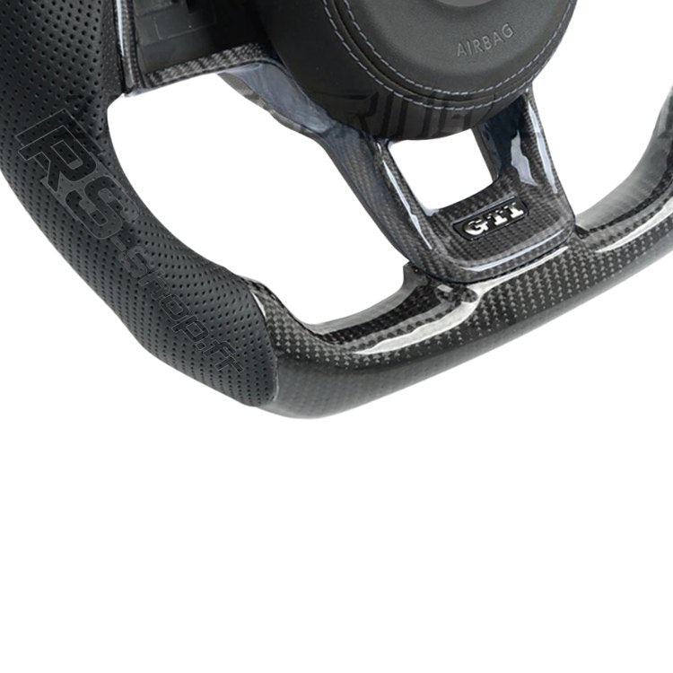 Cadre Volant Carbone Golf 7 GTI R - vue de trois-quarts - Becquet Voiture