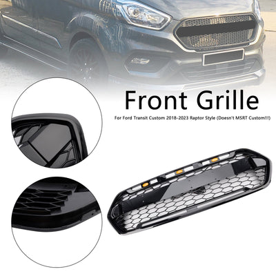 Calandre 3 LED Ford Transit Custom Trail 2018-2023 Noir - vue de trois-quarts - Becquet Voiture