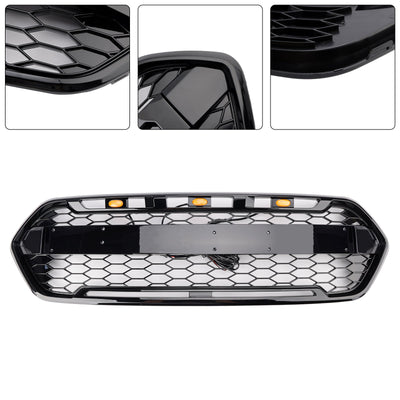 Calandre 3 LED Ford Transit Custom Trail 2018-2023 Noir - vue rapprochée - Becquet Voiture