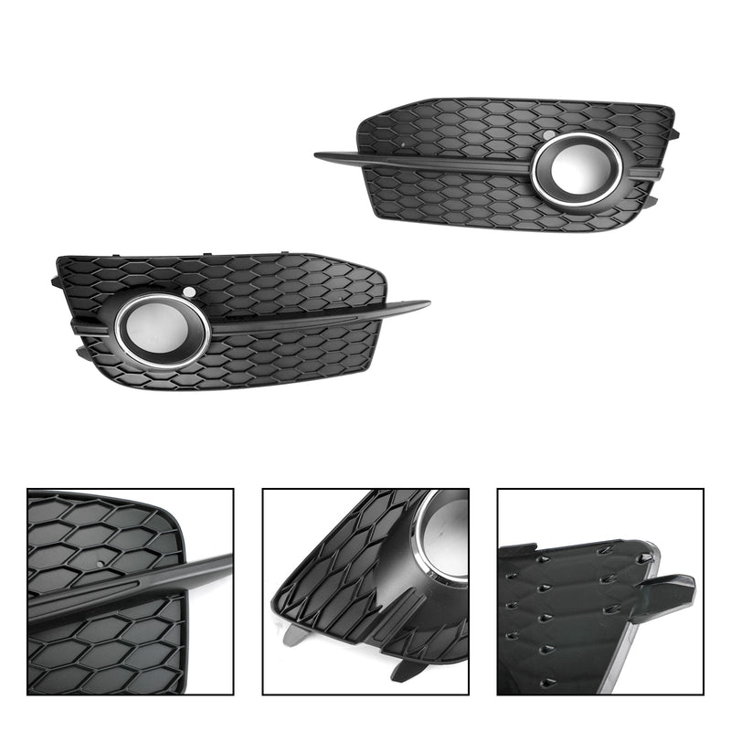 Audi Q3 S-Line Black Chrome Fog Light Grille - studio packshot - Becquet Voiture
