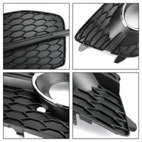 Audi Q3 S-Line Black Chrome Fog Light Grille - front view 2 - Becquet Voiture