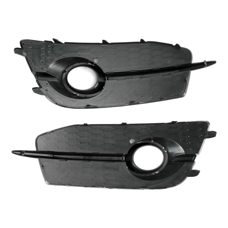Audi Q3 S-Line Black Chrome Fog Light Grille - front view - Becquet Voiture