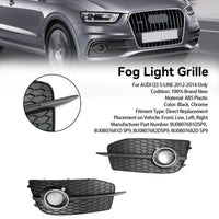 Audi Q3 S-Line Black Chrome Fog Light Grille - side view - Becquet Voiture