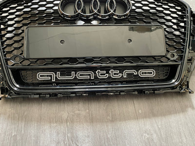 Calandre Audi A3 8V Look RS3 Noir 2016 à 2019 - détail du montage - Becquet Voiture