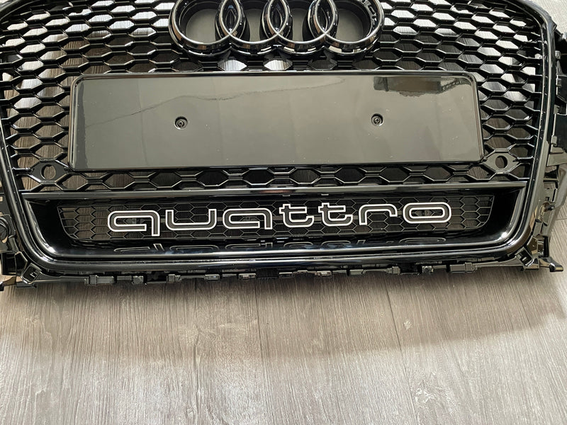 Kühlergrill Audi A3 8V RS3-Optik Schwarz 2016 bis 2019 - Montagedetail - Becquet Voiture