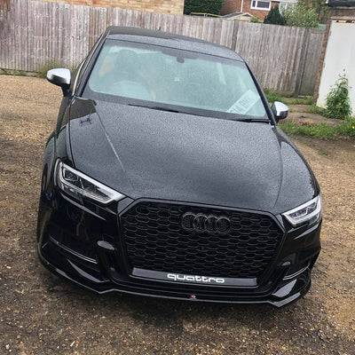 Calandre Audi A3 8V Look RS3 Noir 2016 à 2019 - vue de profil - Becquet Voiture