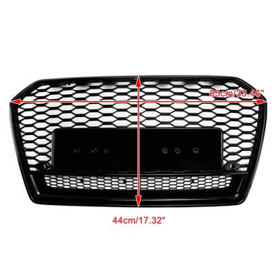 Calandre Avant Alvéolée Style RS6 Noir Audi A6 S6 C7 2016-2018 - vue de profil - Becquet Voiture