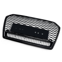 Calandre Avant Alvéolée Style RS6 Noir Audi A6 S6 C7 2016-2018 - vue de trois-quarts - Becquet Voiture