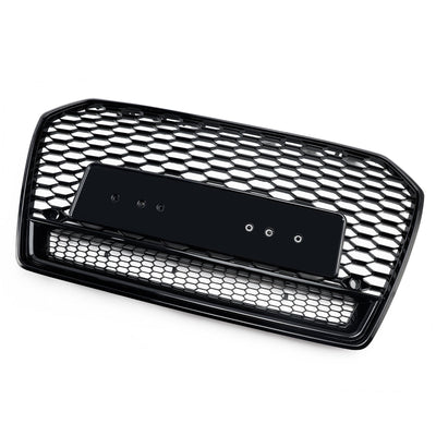 Calandre Avant Alvéolée Style RS6 Noir Audi A6 S6 C7 2016-2018 - vue de trois-quarts - Becquet Voiture