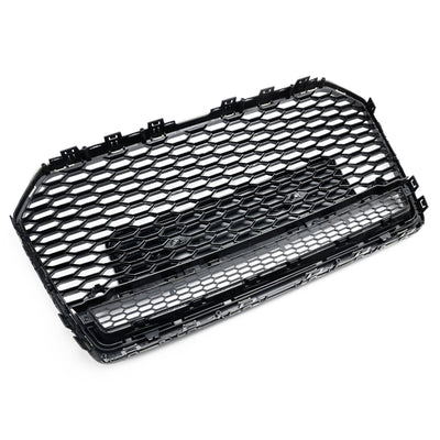 Calandre Avant Alvéolée Style RS6 Noir Audi A6 S6 C7 2016-2018 - vue rapprochée - Becquet Voiture