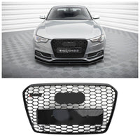 Front Grille Audi A5 S5 B8.5 2013-2016 Honeycomb Style - front view - Becquet Voiture