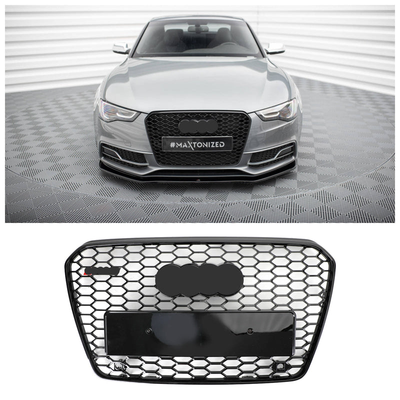 Front Grille Audi A5 S5 B8.5 2013-2016 Honeycomb Style - front view - Becquet Voiture