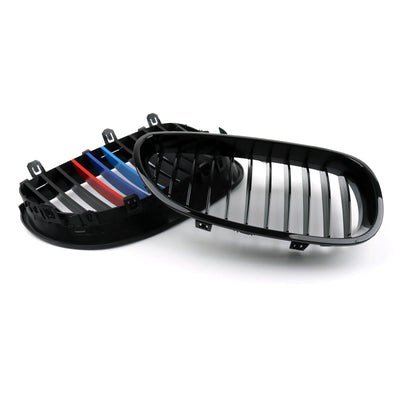 Calandre Avant BMW E60 E61 Série 5 Noir Brillant 2003-2010 - vue de profil 2 - Becquet Voiture