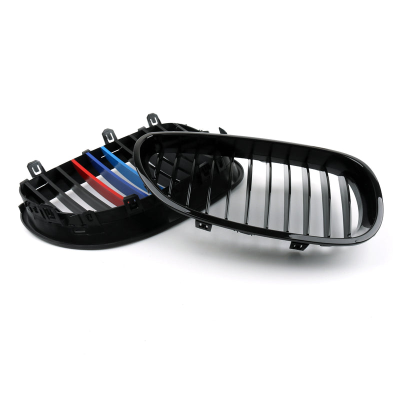 Calandre Avant BMW E60 E61 Série 5 Noir Brillant 2003-2010 - vue de profil 2 - Becquet Voiture