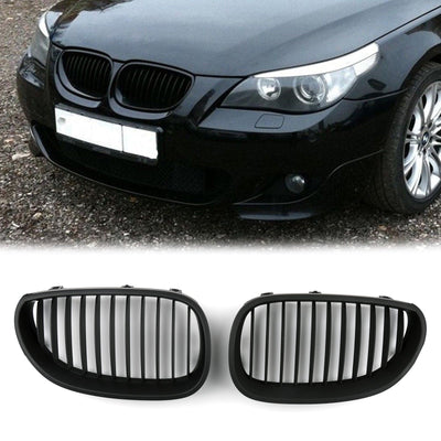 Calandre Avant BMW E60 E61 Série 5 Noir Brillant 2003-2010 - vue de profil - Becquet Voiture