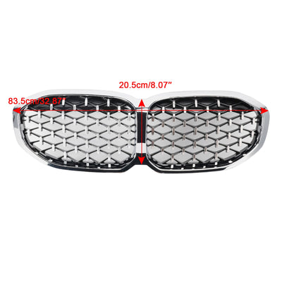 Calandre Avant BMW Série 1 F40 2019-2023 Style Diamant Argenté - installé sur véhicule - Becquet Voiture