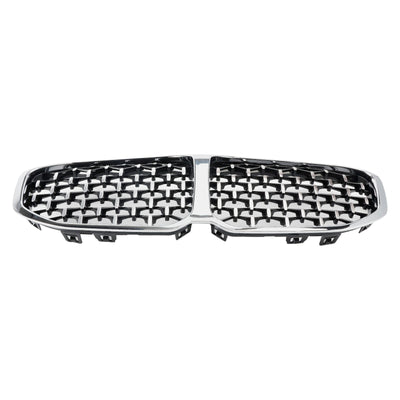 Calandre Avant BMW Série 1 F40 2019-2023 Style Diamant Argenté - packshot studio - Becquet Voiture