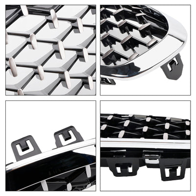 Calandre Avant BMW Série 1 F40 2019-2023 Style Diamant Argenté - vue de dessus - Becquet Voiture