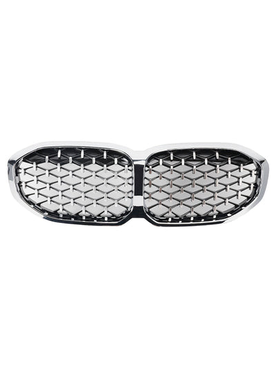 Calandre Avant BMW Série 1 F40 2019-2023 Style Diamant Argenté - vue de face 2 - Becquet Voiture