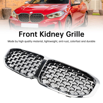 Calandre Avant BMW Série 1 F40 2019-2023 Style Diamant Argenté - vue de face - Becquet Voiture