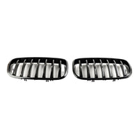 Frontgrill BMW X5 E70 X6 E71 Schwarz glänzend 2007-2014 - Dreiviertelansicht - Becquet Voiture